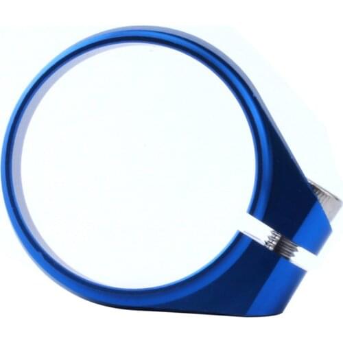 34.9MM Aluminum Alloy Screw Locking Seat Pipe Clamp Rod Clamp for Fixed Flywheel Mountain Bike Road Bike (Blue)