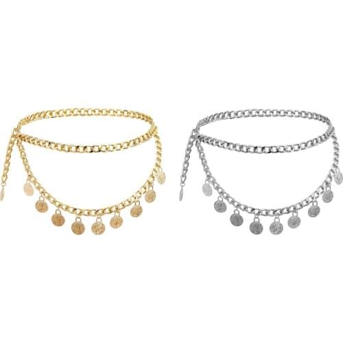 MagiDeal Elegant Lady Bohemian Coins Tassel Chain Wedding Gypsy Waist Belt Body Chain Jewelry