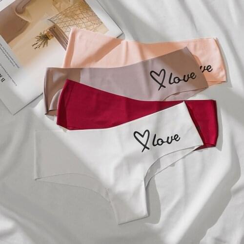 Womens Underwear English Alphabet Seamless Panties Ice Silk Women Cotton Underwear Breathable Sexy Lingerie For Mature Women