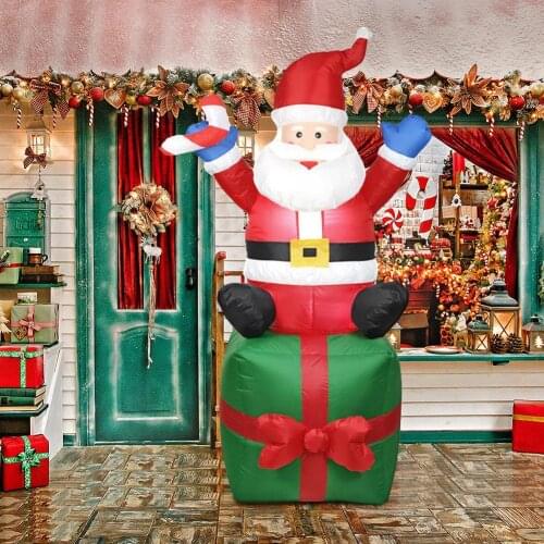 1.8M Inflatable Doll Night Light Merry Christmas Outdoor Santa Claus New Year Decoration Garden Soldier Toys Arrangement Props