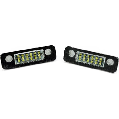 2pcs For Ford Mondeo MK2 Fiesta Fusion 12V Car License Plate Light SMD 3528 White Lights 18 LEDs Lamp External Replace Bulb