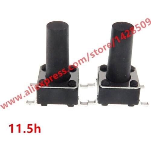 200PCS SMD 6*6*11.5MM 6mm*6mm*11.5mm Push Button Switches SMD-4 Tactile Switches Push Button Tact Switch micro switch