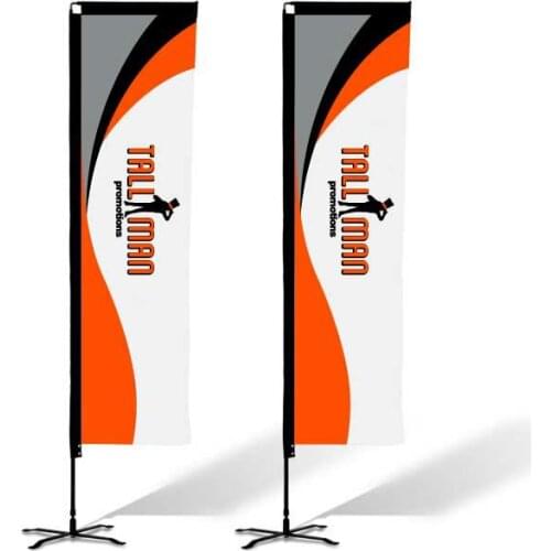 2021 Custom Design Durable Pole Teardrop Beach Rectangular Flag Advertising Custom Flying Banners Bali Bow Sail Swooper Teardrop