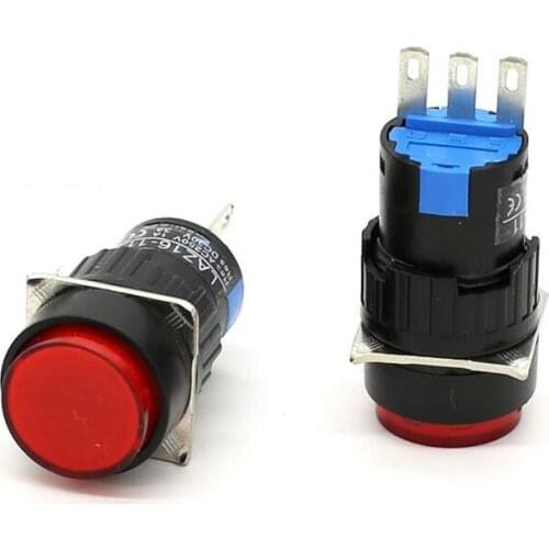 2Pcs16mm Push Button Switch AB6-M LA 16Y-11 Normal Button Round Button Self-resetting Button No Light