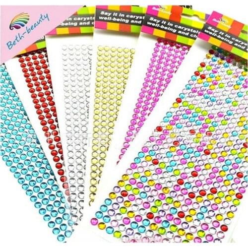 3/4/5/6mm Self Adhesive Acrylic Rhinestone stickers for Mobile Phone Car Nail Art DIY Decorative Accessories rhinestones