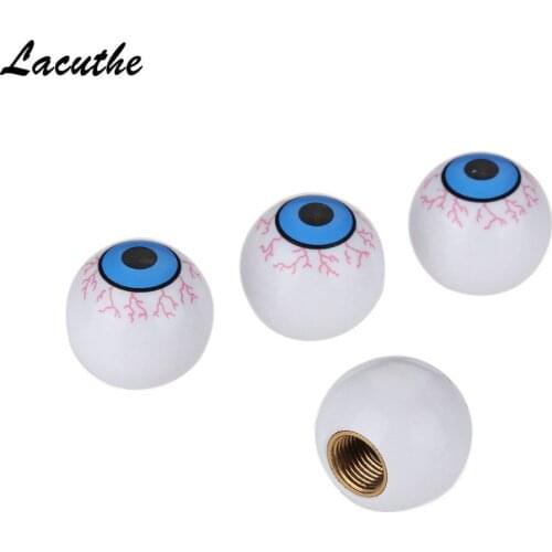 4pcs/lot Face Smile Black 8 Eyes Valve Caps Tire Air Valve Stem Caps For Car Trunk Motorcycle Bicycle Wheel Car Styling