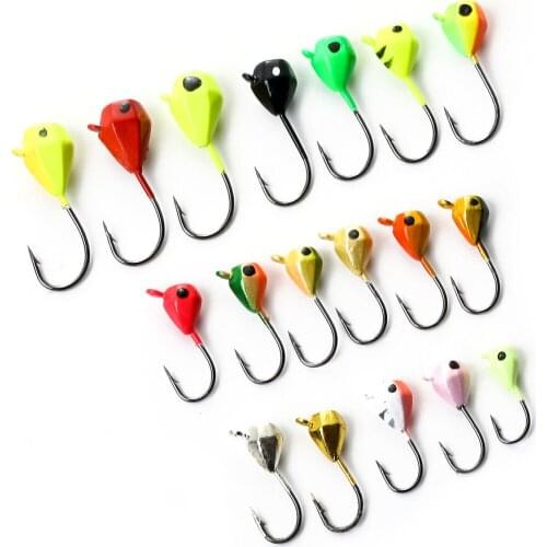 5pcs/pack Bait Winter Ice Fishing Lure 1g 1.5g 1.6g 2.5g 5g Mini Metal Lead Head Hook Bait Jigging Fishing Tackle Fishing Bait