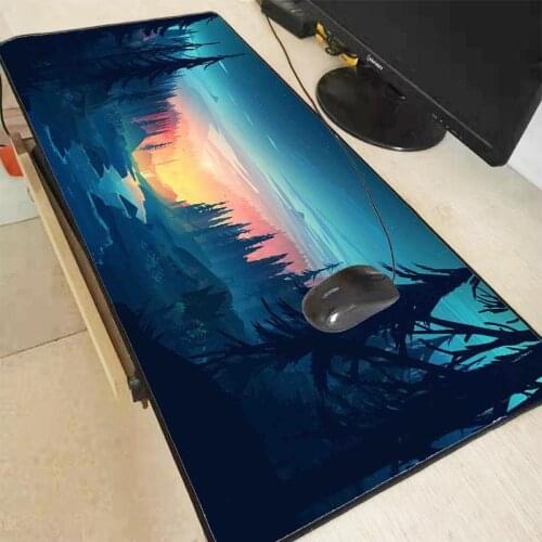XGZ Sunset Tree Scenery Large Locking Edge Mouse Pad for Office and Home Quickly Notebook Computer Table Pad Keyboard Mouse Pad