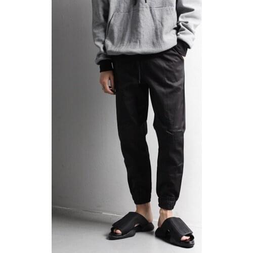 Mens trousers new trend hip hop casual pants Chinese Style Mens slim elastic waist everyday cotton Leggings