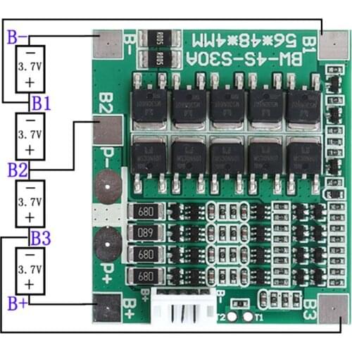 C1FB 4S 30A 12.8V w/Balance 3.2V LiFePo4 LiFe 18650 Battery BMS Protection PCB Board