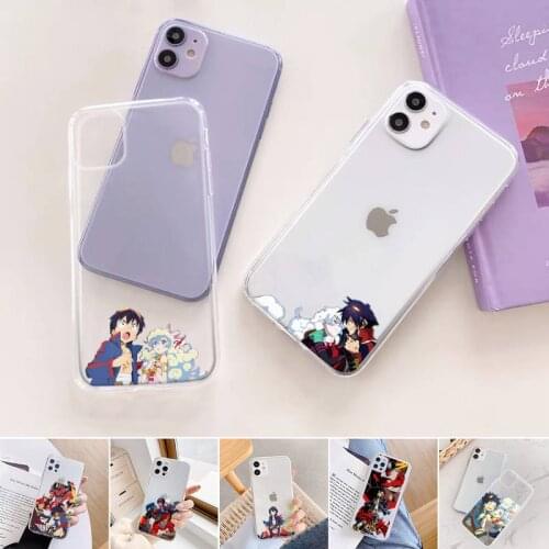 Tengen Toppa Gurren Lagann Phone Case Transparent for iPhone 11 12 6 7 8 Pro X XS Max XR Plus Soft TPU Clear mobile bags coque