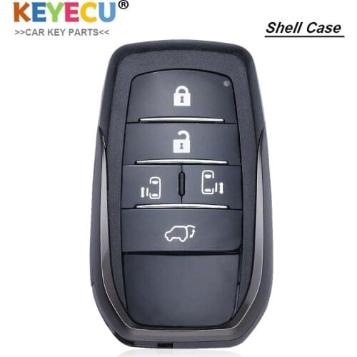 KEYECU Smart Remote Key Case Shell for Toyota Alphard Previa Tarago Vellfire 2016 2017 2018 2019, Fob 5 Buttons + Insert Blade