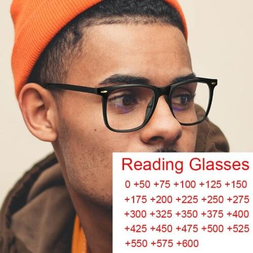 Man Presbyopia Reading Blue Light Glasses Frame Transparent Lens Comfortable Vision Computer Glasses Bezel Square Eyeglasses