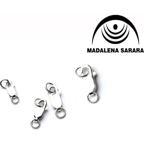 MADALENA SARARA DIY Sterling silver 925 Flat Long Clasp Varies Size For Jewelry Making 20pcs/lot