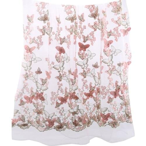 Exquisite 3D Butterfly Embroidery Lace Fabric Multicolor Gold Thread Bridal Gown Wedding Fabrics Tulle Cloth DIY Dress Fabric