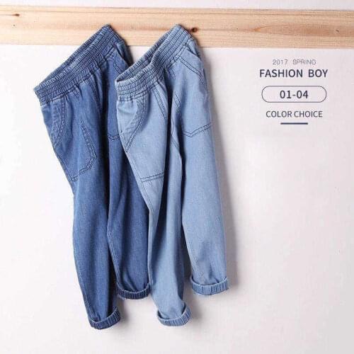 Summer Kids Casual Long Pants Joggers Thin Denim Cotton Harem Pants Baby Pajama Clothing for Boys Kids Unisex Sports Pants
