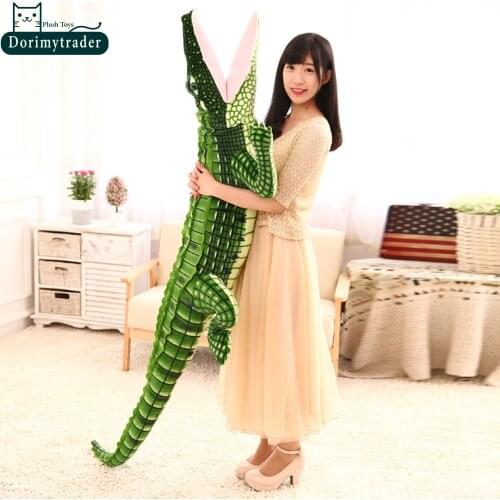Dorimytrader Hot 79'' / 200cm Funny Stuffed Soft Plush Lovely Large Simulated Animal Crocodile Toy Gift Free Shipping DY60721