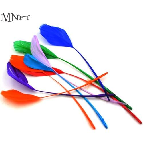MNFT 25Pcs Fly Tying Feather Materials Colored 13-20cm Feather are Stonefly Tails Fly Bait Fish Tying Material