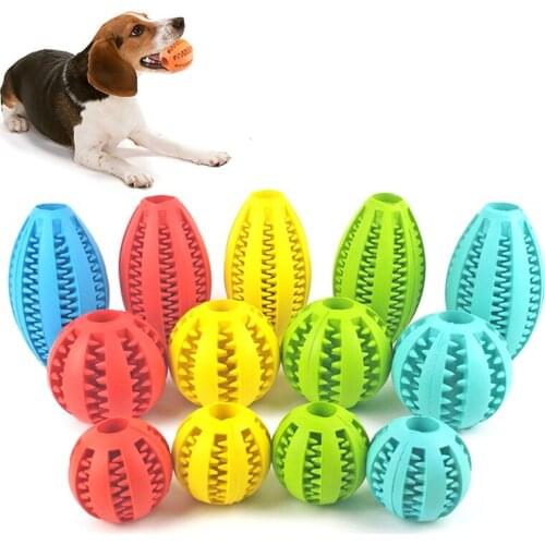 Clean Teeth Puppy Big Dog Leaky Ball Toys for Small Medium Dogs Safe Bite Resistant Rubber Pet Chew Toy Mascotas Accessories