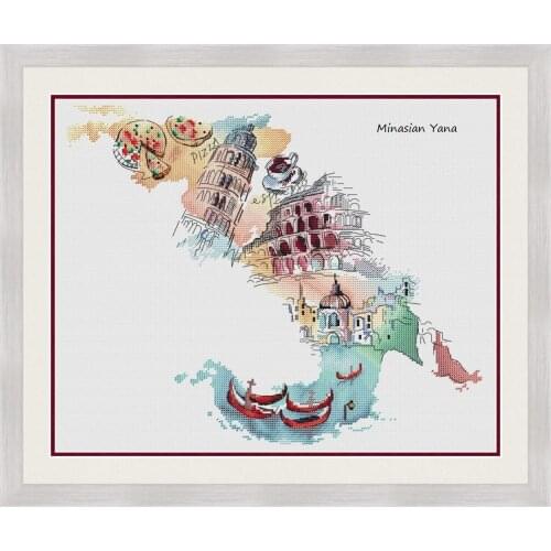 Decoration Home Decor italy love city Craft Christmas Cross Stich Set NO Hoop Counted DIY Cross Stitch Kit Painting