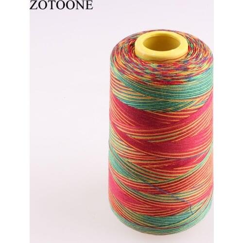 ZOTOONE 3000Y 40S/2 Spool Rainbow Sewing Machine Thread Set Colorful Polyester Sewing Threads For Leather Fabric DIY Accessory C