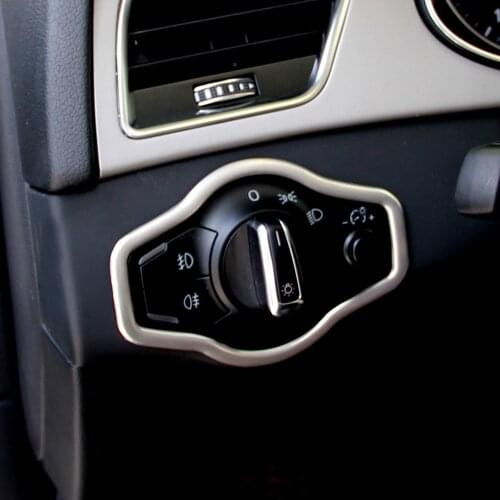 Auto Headlight Switch Button Cover Trim Frame Sticker For Audi A4 B8 S4 RS4 A5 S5 RS5 2008 2009 2010 2011 2012 2013 2014 2015