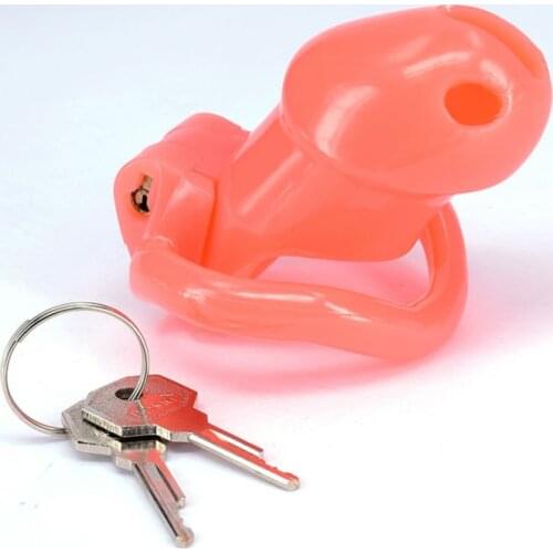 SODANDY Orange Male Chastity Belt New Locking Cock Cage Chastity Device With 4 Penis Rings For Men Fetish Sex Shop Penis Covers