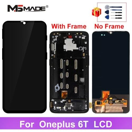 Original For Oneplus 6T 6 T LCD Touch Screen Digitizer Display Replacement Assembly Parts With Frame For 1+ 6T Display