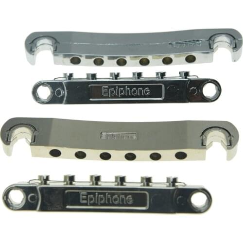 Genuine Epi LP Guitar Tune-O-Matic Bridge and Tailpiece Electric Guitar Bridge Set Hot Selling Chrome/Nickel Fits Epiphone