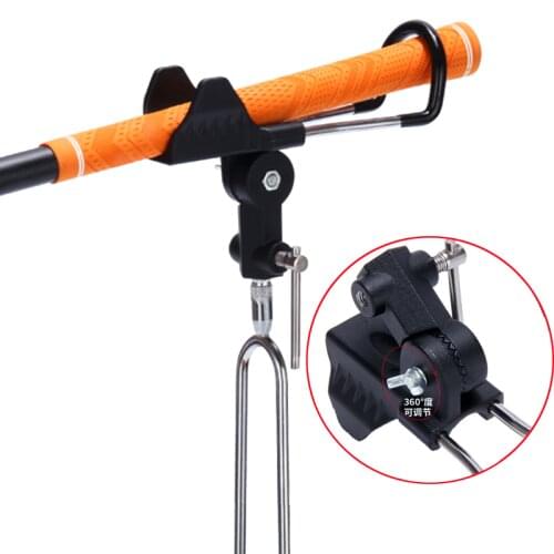 Stainless Steel Fishing Rod Tackle Metal Holder Adjustable Pole Handle Support Stand Bracket Fish Rod Accessories