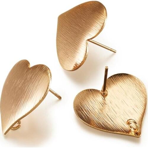 Brass Gold Plated Stud Earrings with Loop Mixed Shape for Women Earring Jewerly Making DIY Fashion Party Findings Accessories