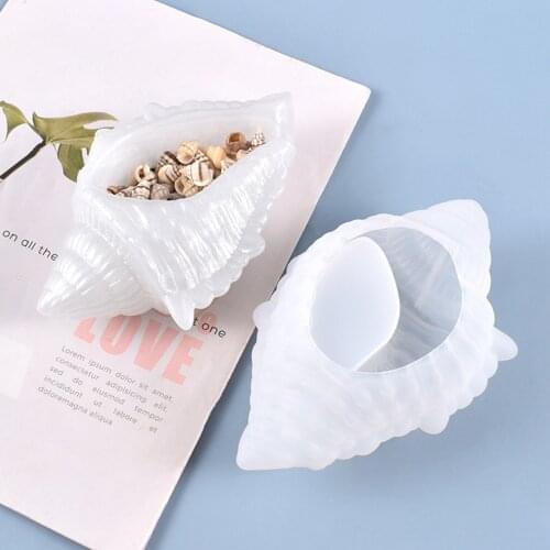 Silicone Mould Dried Flower Resin Decorative DIY Conch Storage Box Mold Type Epoxy Resin Molds For Jewelry Storage Case