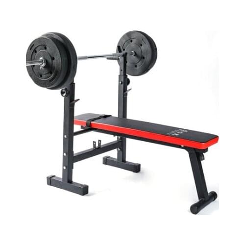 Barbell Bench Press Frame weight lifting barbell sets a barbell bed lie thruster multi-function folding Weight Bench