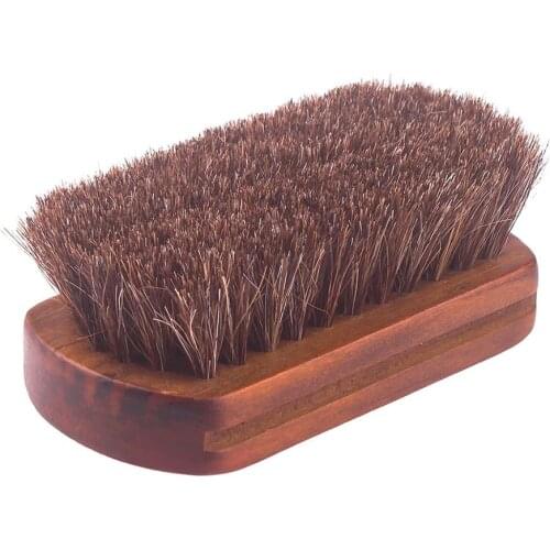 Solid wood horsehair horsehair brush leather shoe brush shoe polish brush polishing shoe polish