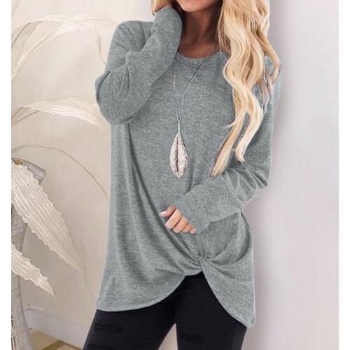 40# Vintage Solid Full Sleeve Womens Shirt Blouses Cross Kink Tee Shirt Tops Loose Casual Blouses Blusas Mujer De Moda 2021