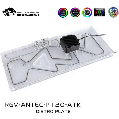 BYKSKI Waterway Cooling Block for Computer Case kit Plan ANTEC P120 for CPU/GPU Block Support DDC Pump PC Water Cooling Cooler