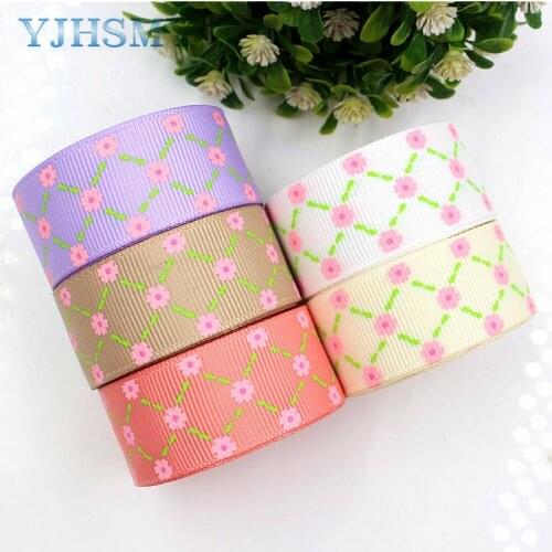 YJHSMY D-17701-830,22 mm 10 yards flower Ribbons Thermal transfer Printed grosgrain Wedding Accessories DIY handmade material