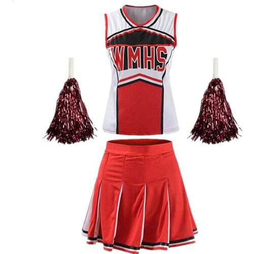Hot Sale Red Blue Sexy High School Girl Cheerleader Costume Sports Competition Cheer Women Cheerleading Costume