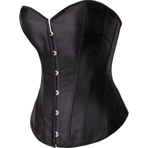 Women Elegant Body Shapewear Overbust Corselet Feminino Tops Satin Sexy Corsets & Bustiers Women Lingerie Korsett Plus Size
