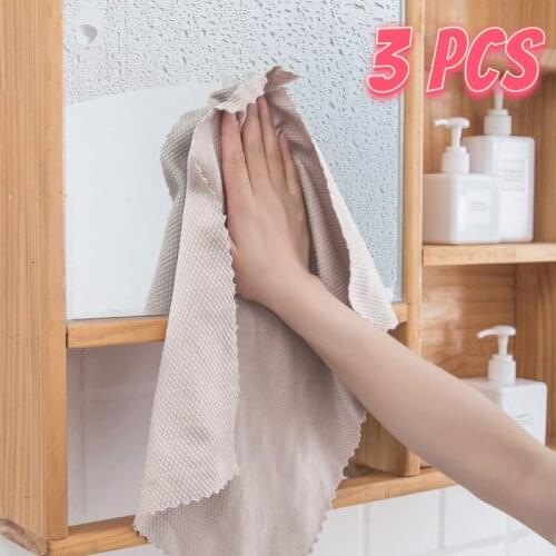 1/2/3 Pcs Kitchen Towel Cleaning Cloth For Window Glass Car Floor Rags Bowl Dish Ceramic Tile Wipe Duster Home Cleaning Tool