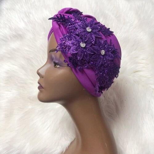 2020 female turban caps cross ready to wear headscarf bonnet arab head wraps african Women turbans auto gele headties