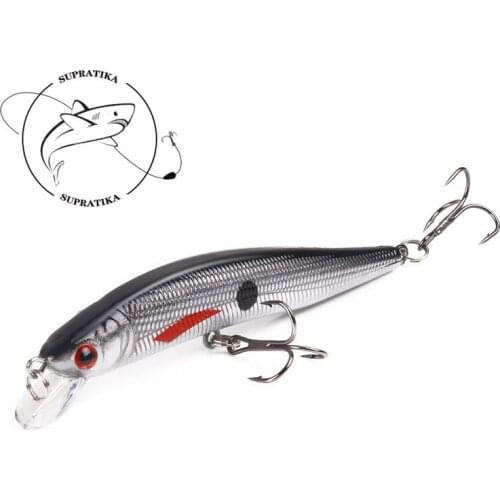 3D Eyes Lifelike Plastic Minnow Wobblers Hard Bait 100mm 15.3g Fishing Bait Lures With 2 Treble Hooks For Sea Fishing Tackle