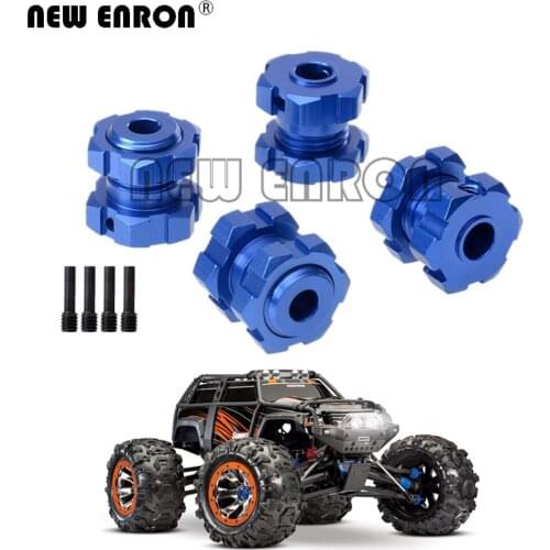 4Pc Aluminum 17mm Splined Original Widen Wheel Hubs Nuts With Threadlock For RC Car Traxxas 1/10 Revo Summit T-Maxx Slayer 5353X