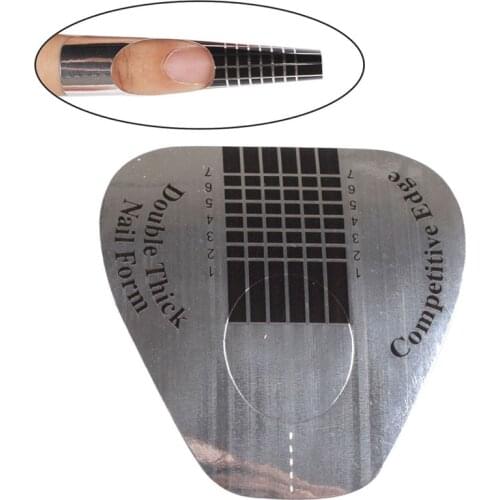 Finger Angel 50/100/500PCS Nail Forms Nail Art Guide Paper Silvery Horseshoe Nails Gel UV Extension French DIY Manicure Tool