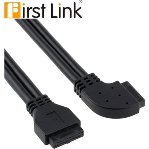 90 Degrees Dual Ports USB 3.0 Female Screw Panel Mount To Motherboard 20 Pin Header Cable Cord