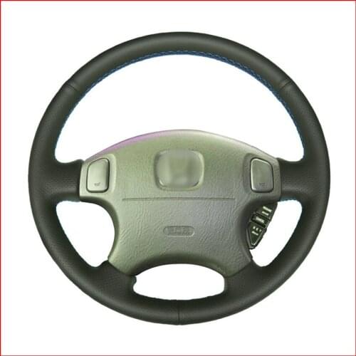 Black PU Faux Leather Car Steering Wheel Cover for Honda CRV CR-V Accord 6 Odyssey Prelude Civic 1996-2002 Acura CL 1998-2003