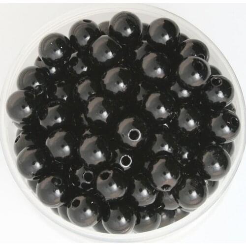 Dia. 10mm 100pcs Black Color Imitation Pearl Beads ABS Plastic Round Spacer Loose Beads for Necklaces Jewelry DIY