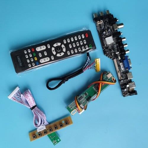 Kit For QD15XL06 Rev.03/QD15XL06 Rev.04 TV VGA USB AV remote DVB-T Panel Controller board 30pin 1024X768 Digital HDMI 1 CCFL LCD
