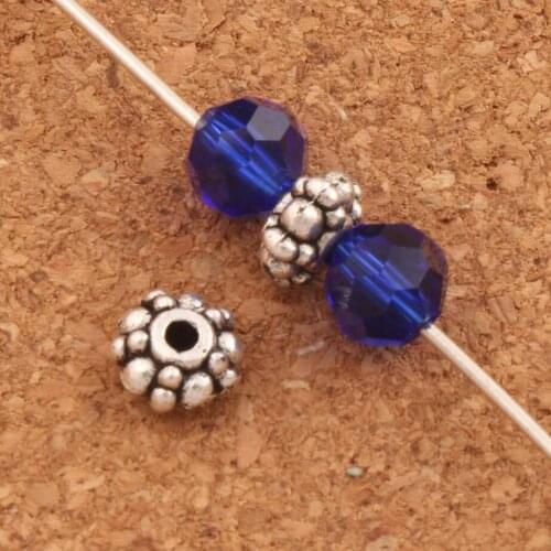 Dots Daisy Metal Rondelle Beads 6x6mm 128pcs Zinc Alloy Spacers Jewelry Findings L600