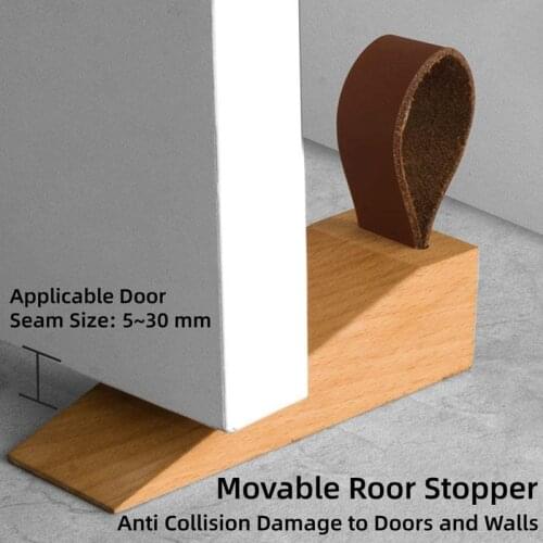 Hot Wooden Door Stopper, Solid Wood Non-Slip Door Wedges, Sturdy and Durable Door Stop Wedge, Security Door Stopper (2 Pcs)